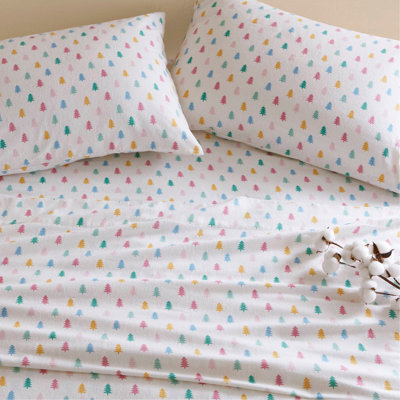 4-Piece Full 100% Cotton Pigment Printed Sheet Set,Tree Block