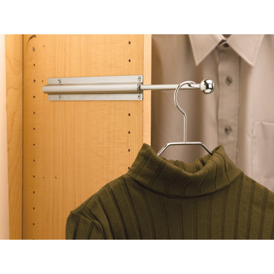 Rev-A-Shelf Sliding Valet Rod Pullout Organizer for Custom Closet Systems, Chrome 