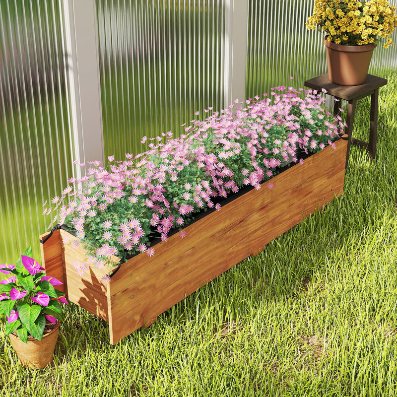 Boîte à fleurs en bois massif Makenzey