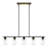 5 - Light Kitchen Island Pendant Light with Clear Glass Shade