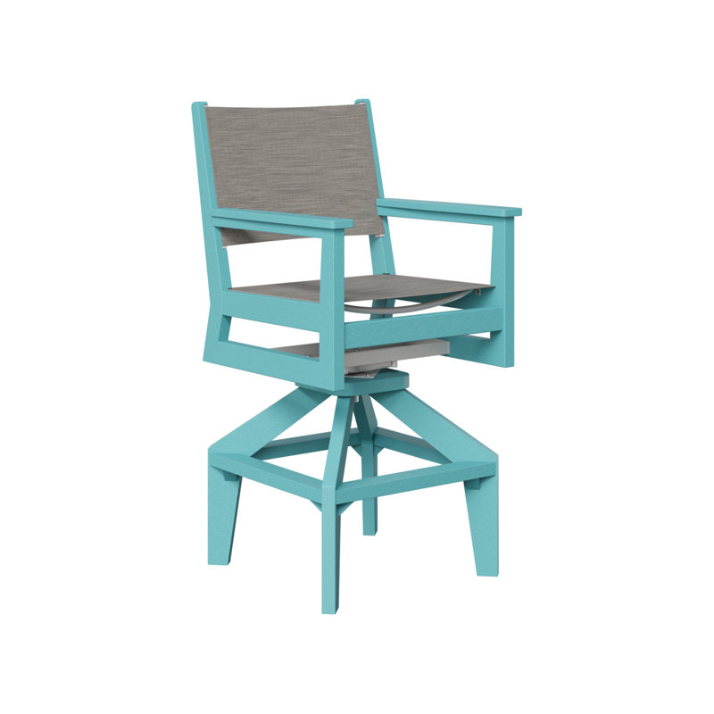 Chaise de bar pivotante Berlin Gardens Mayhew, 27.5", Bleu Aruba