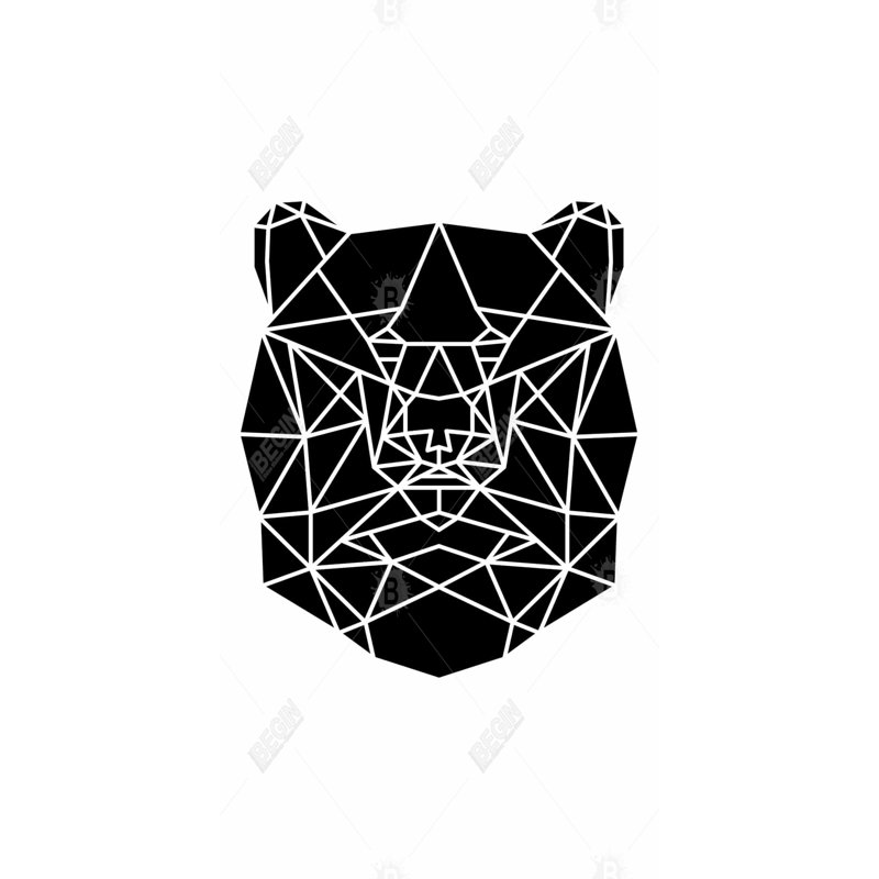 Geometric bear head - 15.75"x31.50" Desk mat