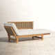 Fumero 79'' Teak Outdoor Daybed with Sunbrella Cushions