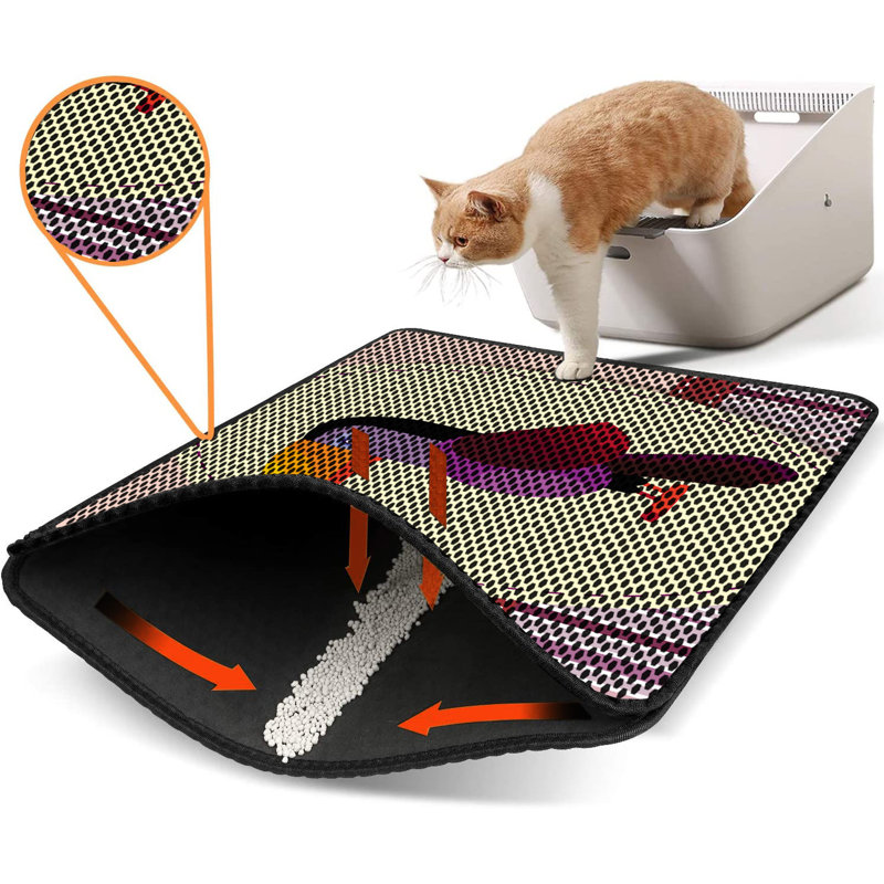 Premium Cat Litter Mat, 18 x 24 inches | 50% PVC / 50% Polyester, Machine Washable & Vacuum Friendly | Durable, Easy-Clean Design for Pet Owners | Protect Your Floors from Litter Messes
