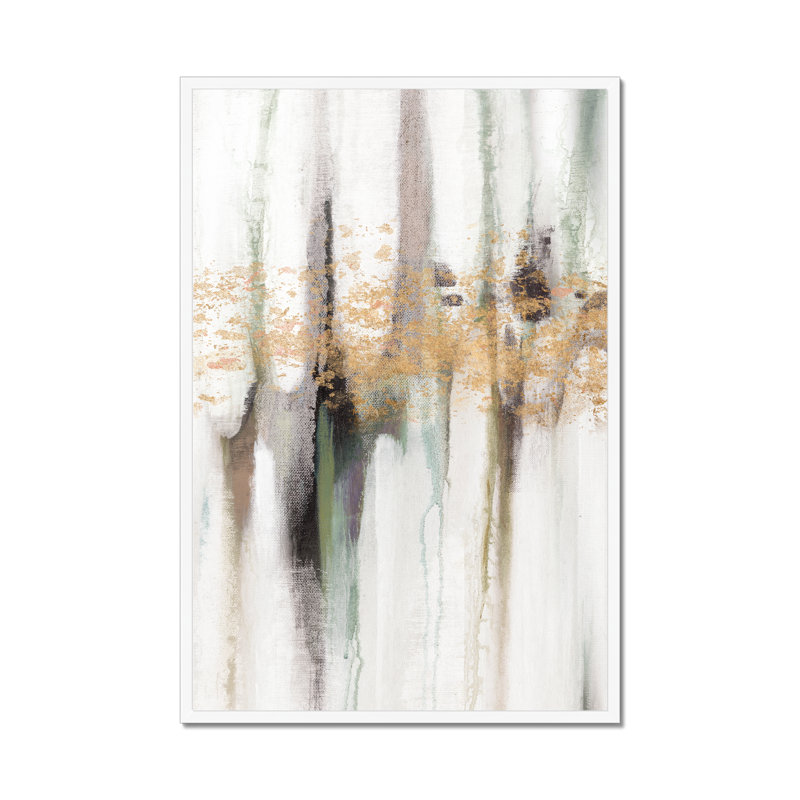 Falling Gold Leaf I by Studio W - Painting, 95cm H x 65cm W, White Framed Paper Print