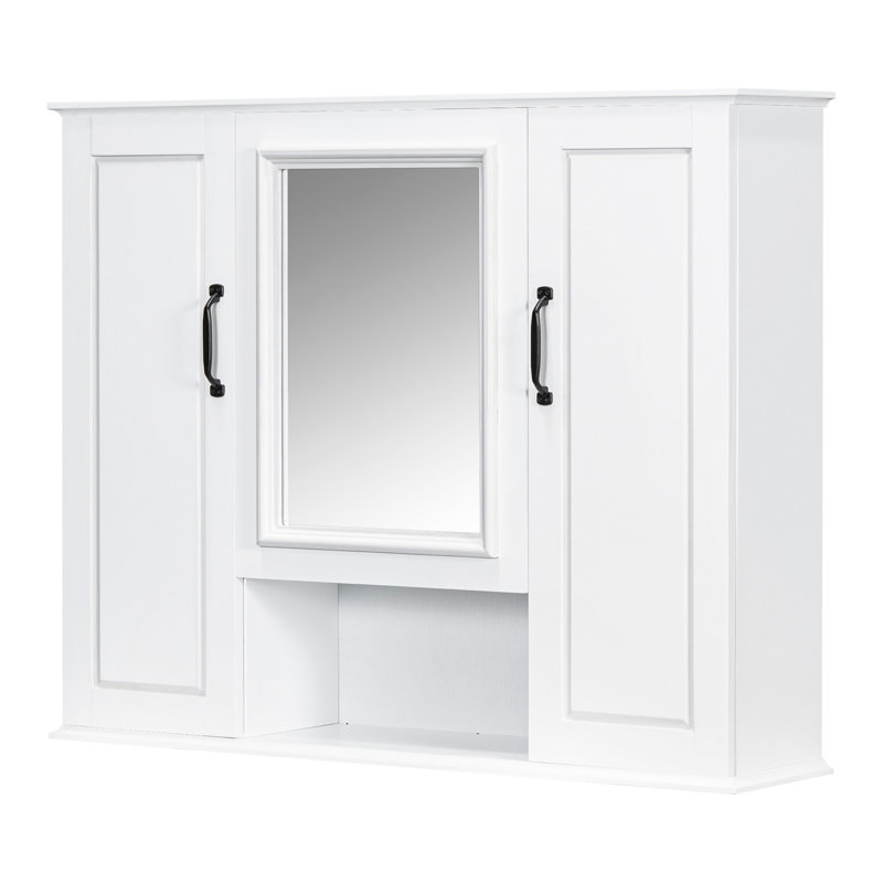 Armoire à pharmacie 36 po, armoire de rangement murale pour salle de bain, armoire murale moderne avec miroir, armoire à miroir avec 3 portes (ne pas inclure le meuble-lavabo)
