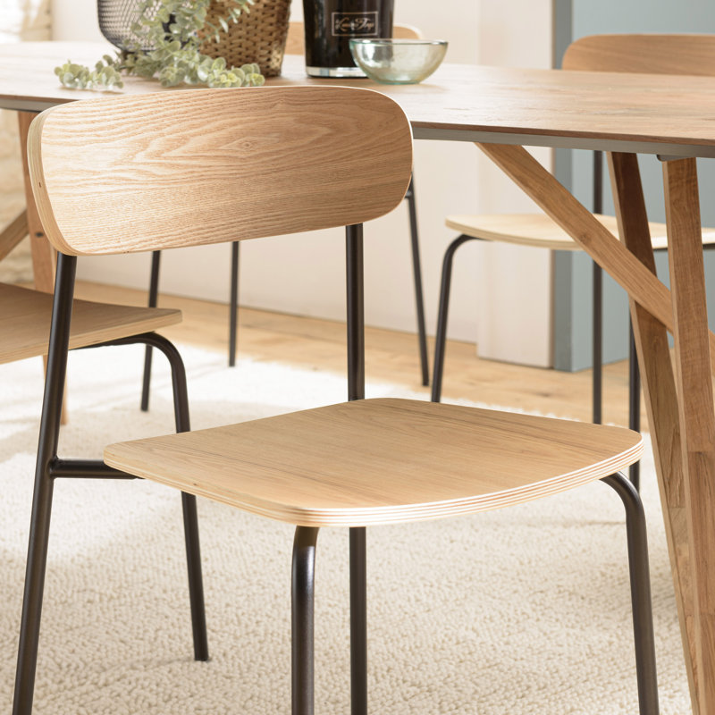 Cedric 45cm H Stacking Side Chair, Black