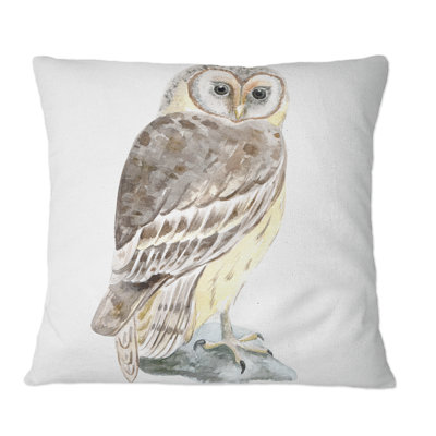 Portrait Of A Barn Owl V - Traditional Printed Throw Pillow