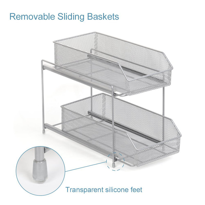 Rebrilliant Mesh Decorative Basket, Silver