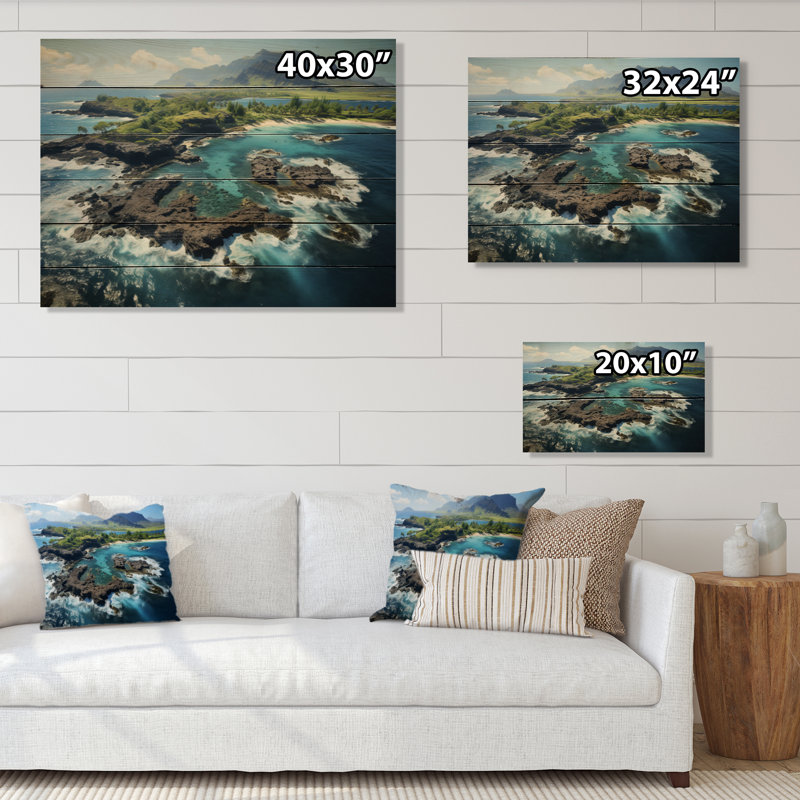 Hawaii Tropical Escape I - impression sur bois sans cadre, H 10 po x l 20 po x P 0,78 po