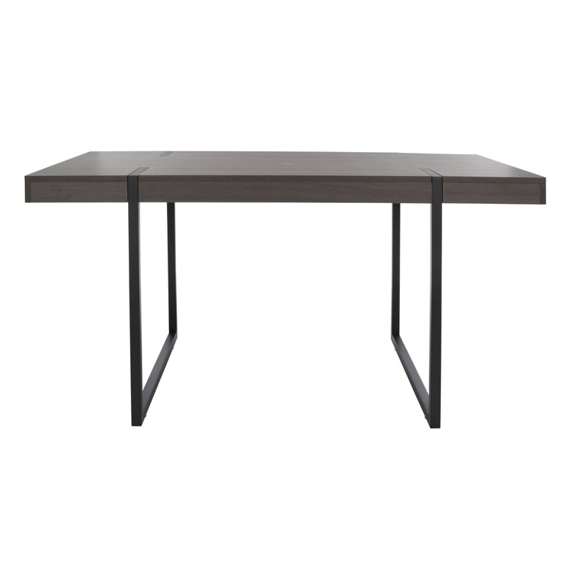 Theertha Metal Base Dining Table, Black, Charcoal