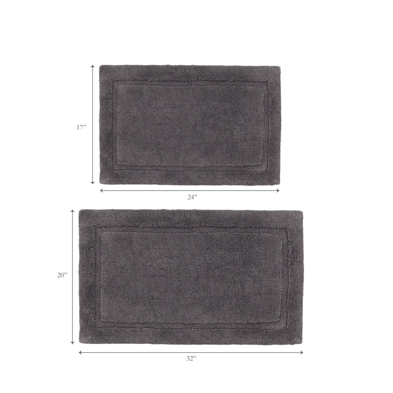 Rane Plush Bath Rug, Charcoal