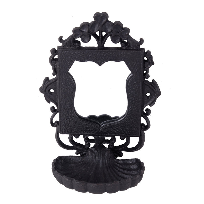 Porte-savon en fonte noir avec miroir