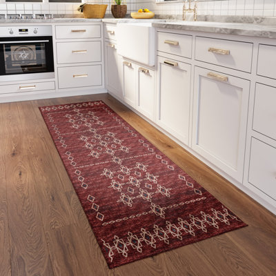 Anberlynn Chenille Washable Southwestern Rug