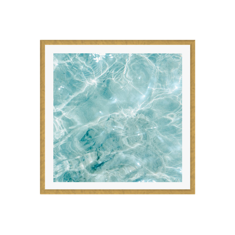 Océan bleu clair Tupper, H 36 po x l 36 po x P 0,75 po, Oui, Cadre naturel naturel