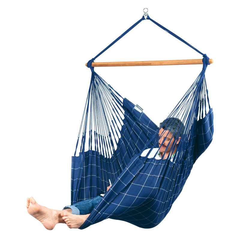 Chaise longue hamac imperméable en oléfine Domingo, Très grand lit, Marine
