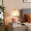 Lampe de table en céramique 11,8 po, lampe de chevet avec abat-jour en verre, interrupteur à bascule à 3 voies, petite lampe de table de chevet pour chambre à coucher, salon, bureau
