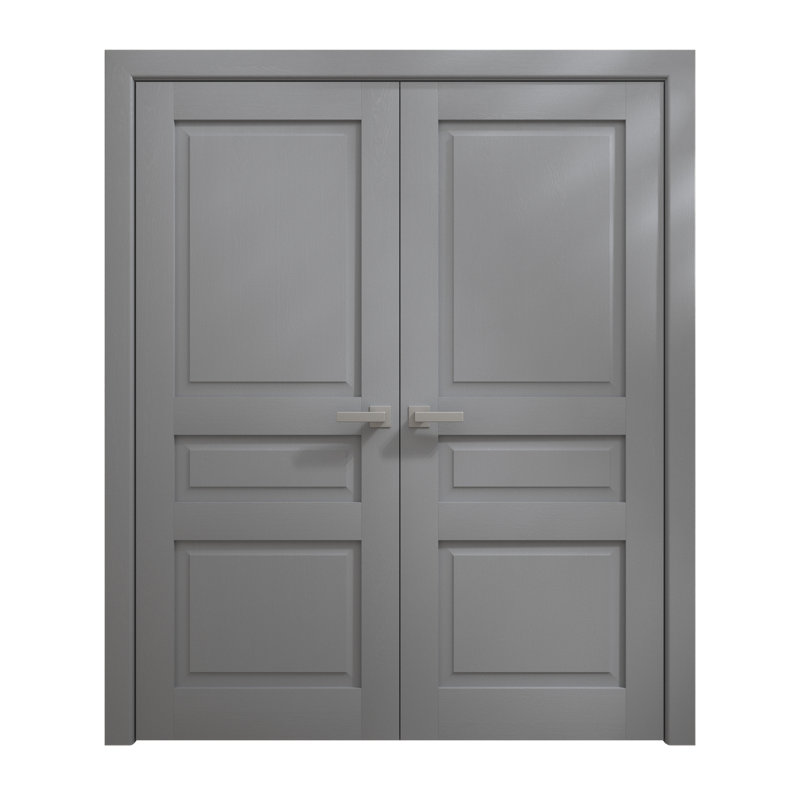 Portes doubles intérieures intérieures | Ego 5012 | Cadre de panneau intérieur en bois massif | Portes modernes pour placard
