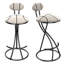 Tabourets de bar modernes à rayures, de 2 pour îlot de cuisine, légers, avec repose-pieds, base de 16,61 po, assemblage rapide en 12 minutes à l'intérieur, comptoir en mousse douce, structure en métal robuste,-2137964568