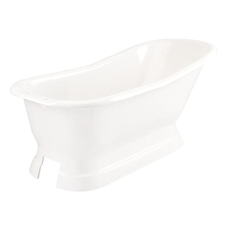 Jude 66" Cast Iron Soaking Freestanding Tub with Pre-Drilled Overflow Hole and Tap Deck - Less Drain