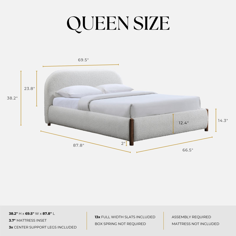 Valencia Upholstered Platform Bed, Queen