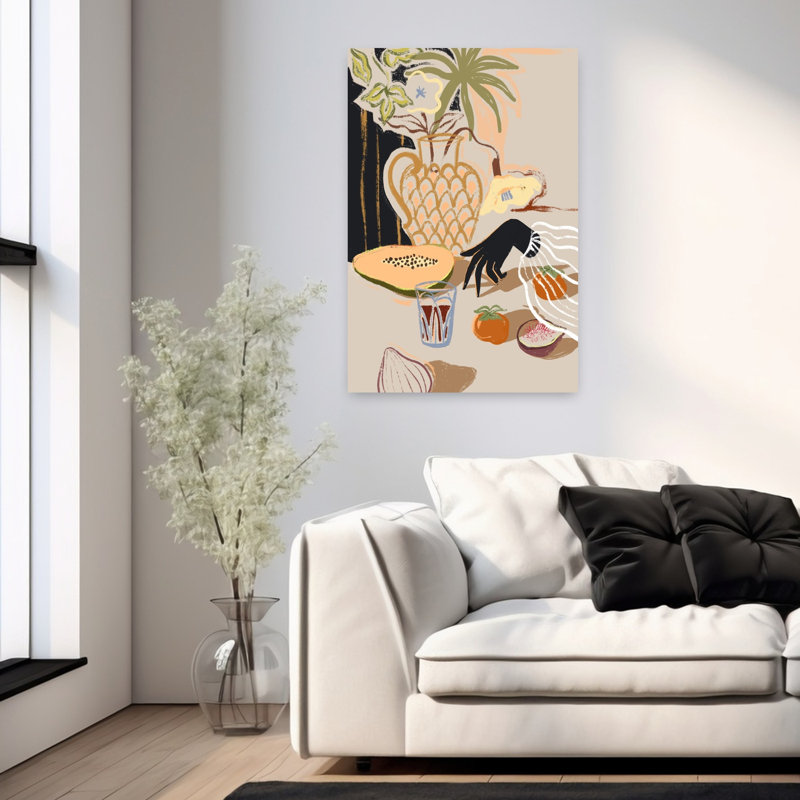Art contemporain Art floral coloré, H 36 po x l 24 po