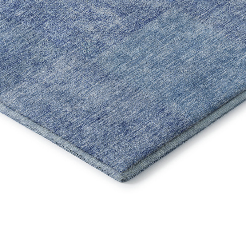 Tapis en denim de qualité supérieure lavable à la machine Prisco, Rectangulaire 8 pi x 10 pi