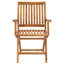 Chaise de patio pliante en teck avec coussin-1654881492