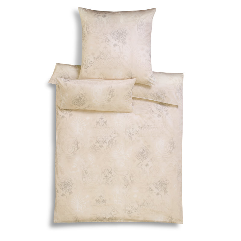 Gregorio Duvet Cover Set, Sand, 155 x 220cm - 1 Pillowcase (80 x 80 cm)