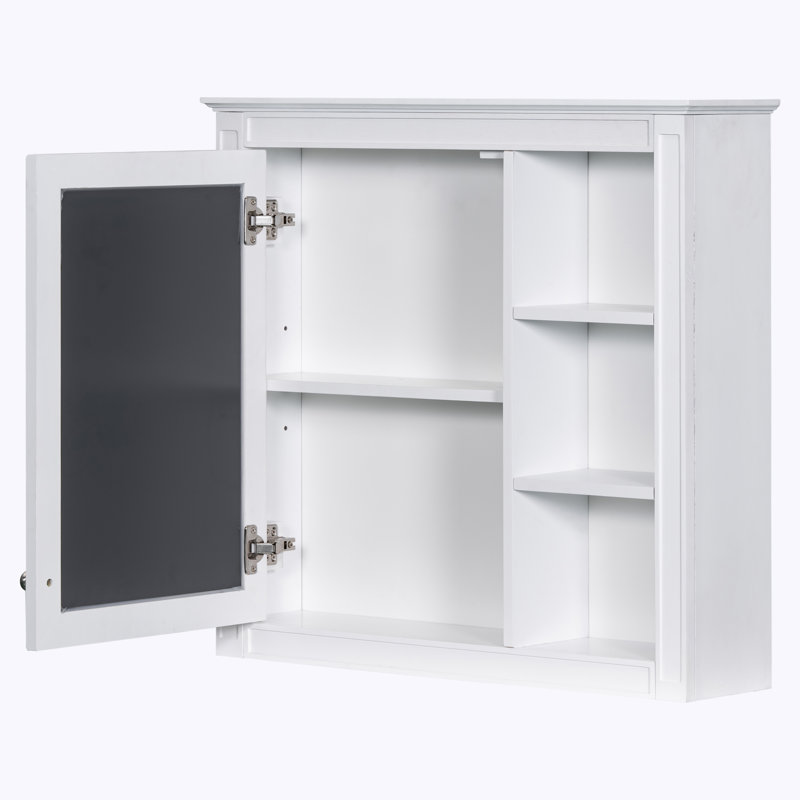 Armoire de rangement à pharmacie avec miroir, Blanc