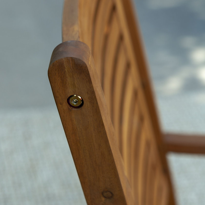 Chaise berçante d'extérieur en bois massif Raiah, Brun