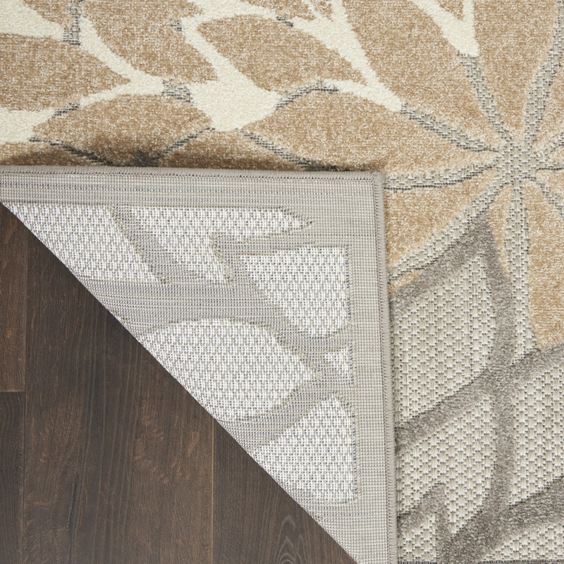 Tapis à motif floral moderne et naturel Newton, Rectangle 5 pi 3 po x 7 pi 5 po