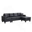 Ensemble de canapé modulaire pour salon avec méridienne en L, porte-gobelet et méridienne moderne à gauche ou à droite (noir)