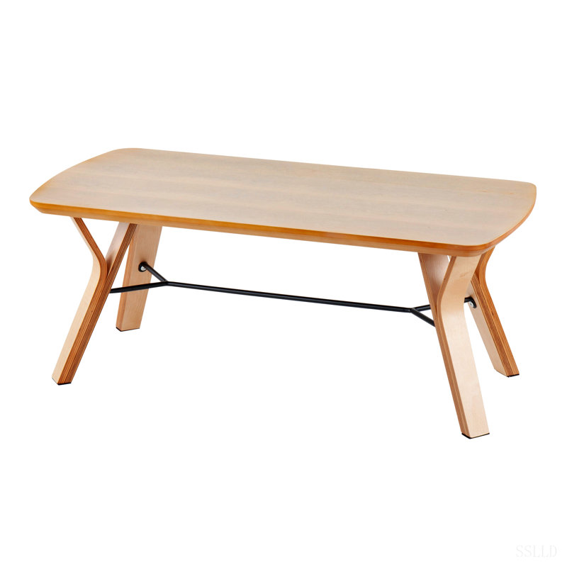 Banc Folia Mid-Century moderne en bois naturel