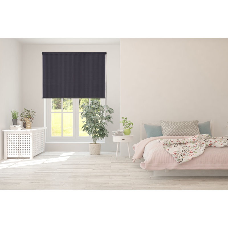 Trend Room Darkening Roller Blind, Stripe Grey, 160 cm L x 120 cm W
