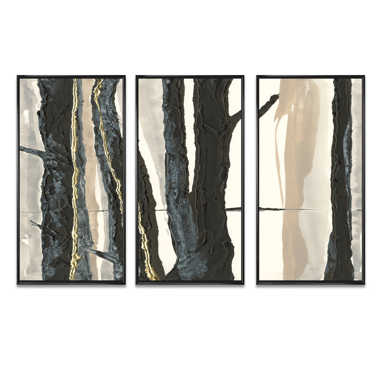 «Forest Silhouette II», ensemble d'art moderne sur toile encadrée moderne et contemporaine, H 32 po x l 48 po x P 1 po