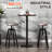 Rustic Industrial Bistro Table - 42" H With Wood Grain And Metal Base For Different Areas Style Bar Top Matte Black Structure