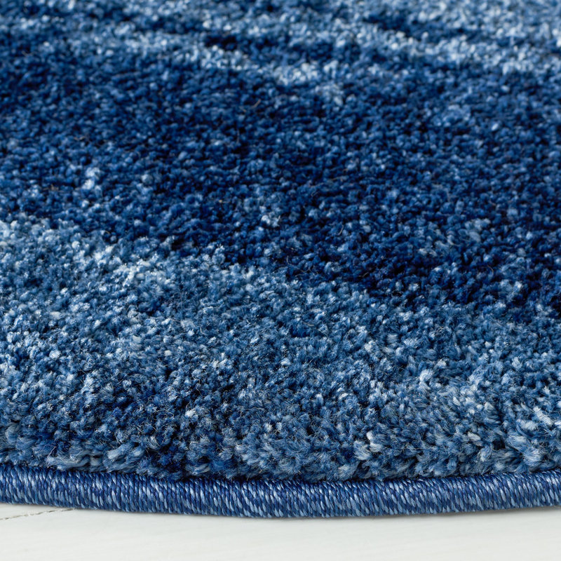 Tapis abstrait Socorro, Rond 6 pi, Blue