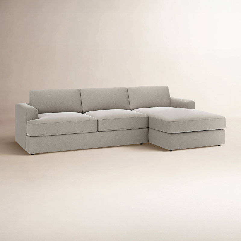 Cayden 2-Piece Upholstered Sectional, Drusky Linen Sustain® Basketweave, Right Hand Facing
