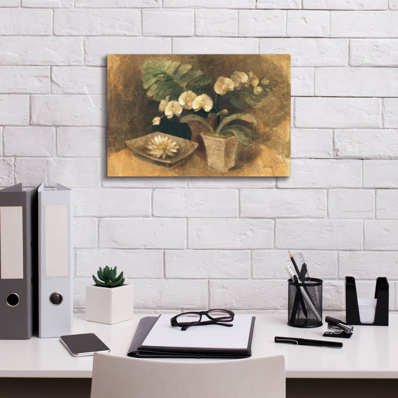 «Meditation Orchids» par Albena Hristova, art mural sur toile, H 12 po x l 18 po x P 0,75 po