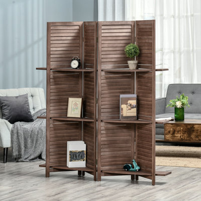 Cloison 4 panneaux en bois massif l 63 po x H 67 po Amick