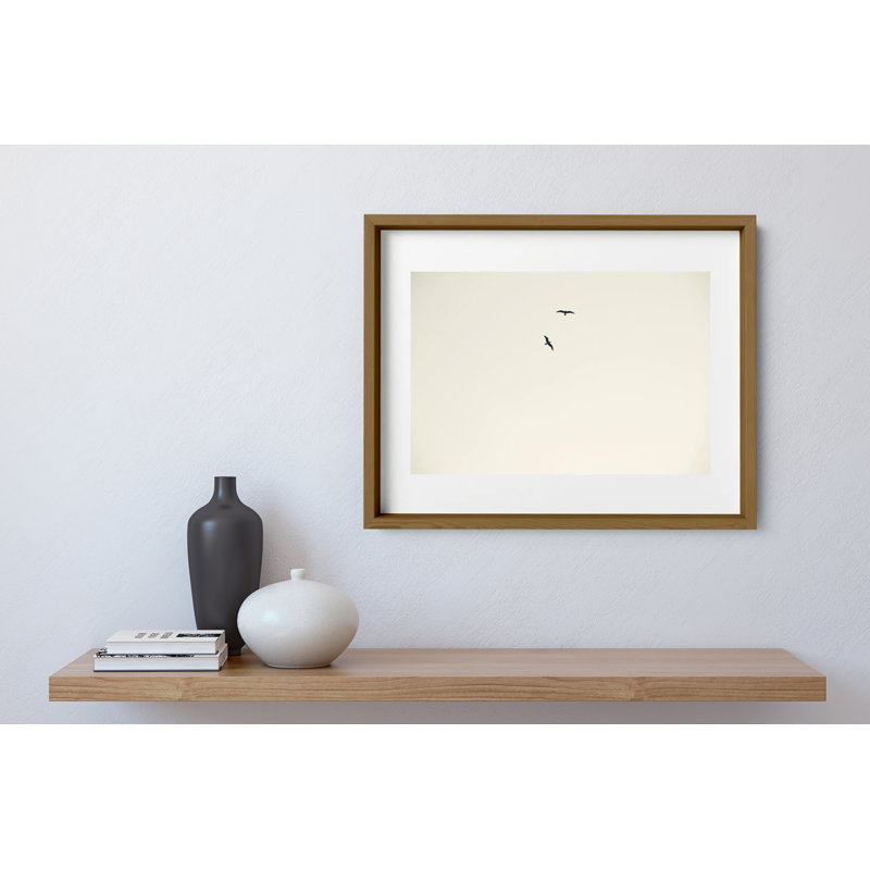 Birds Flying High Print by Joseph Regan, 26" H x 36" W x 0.75" D, Walnut