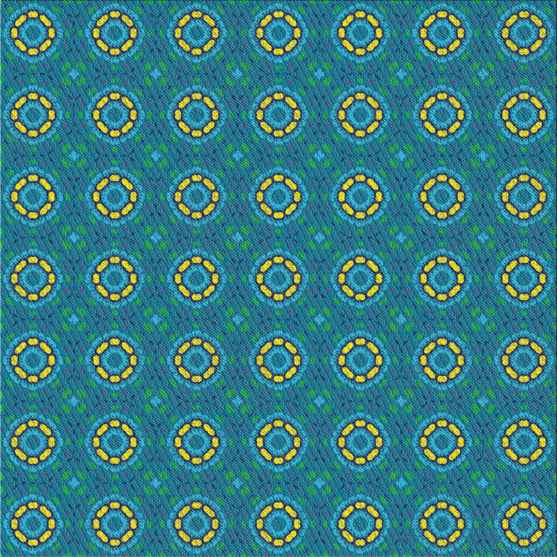 Tapis de zone bleue à motifs Branca, Carré 4 pi