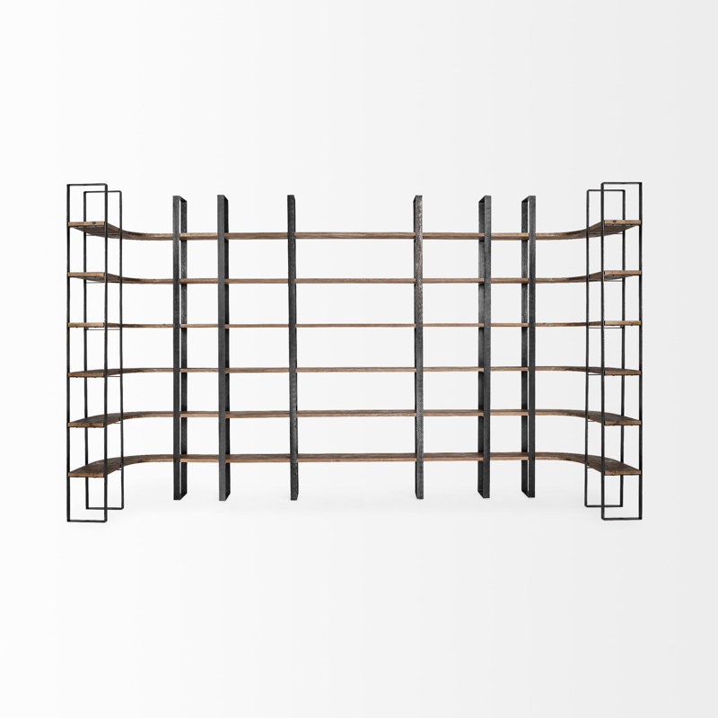 Tauton II 90" Bookcase, Black/Dark Brown