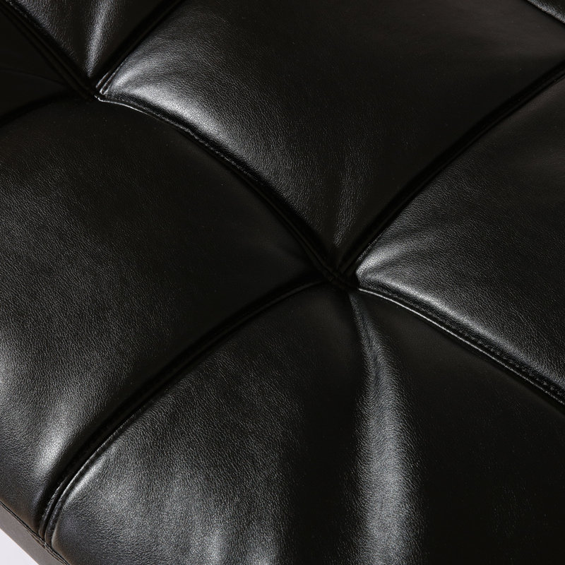 Canapé-lit convertible 71 po, canapé-lit futon simple, Similicuir noir