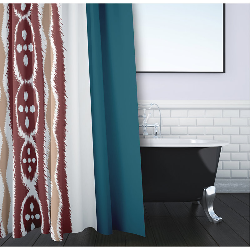 Arlington Floral Shower Curtain, Teal/Rust