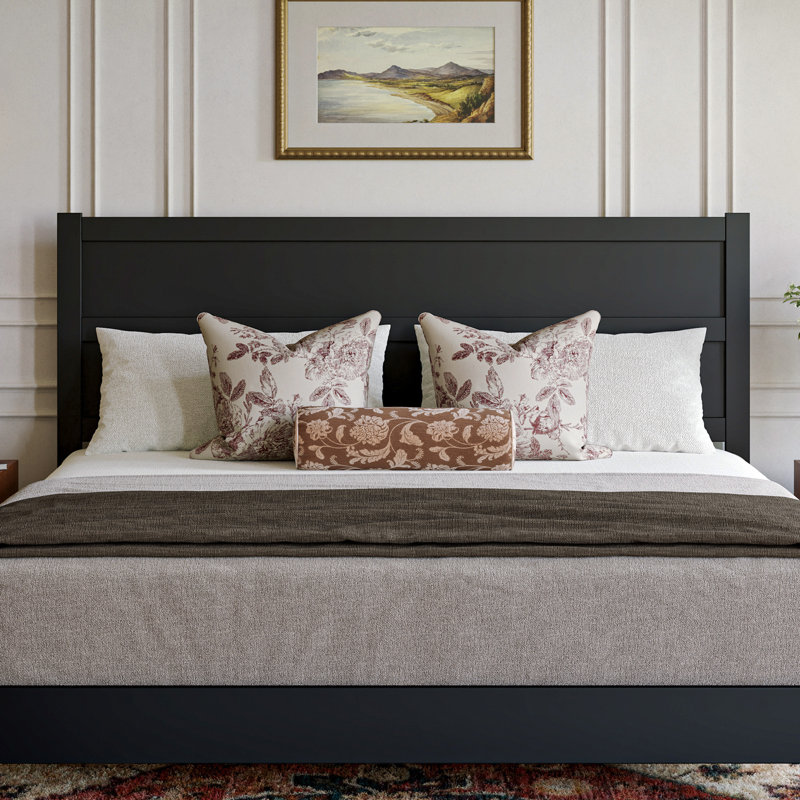Aveline Wood Panel Headboard, Black, King