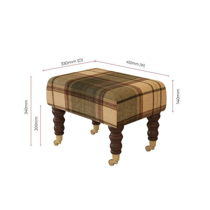 Manufactured Wood Accent Stool, Mahogany, Olive Green