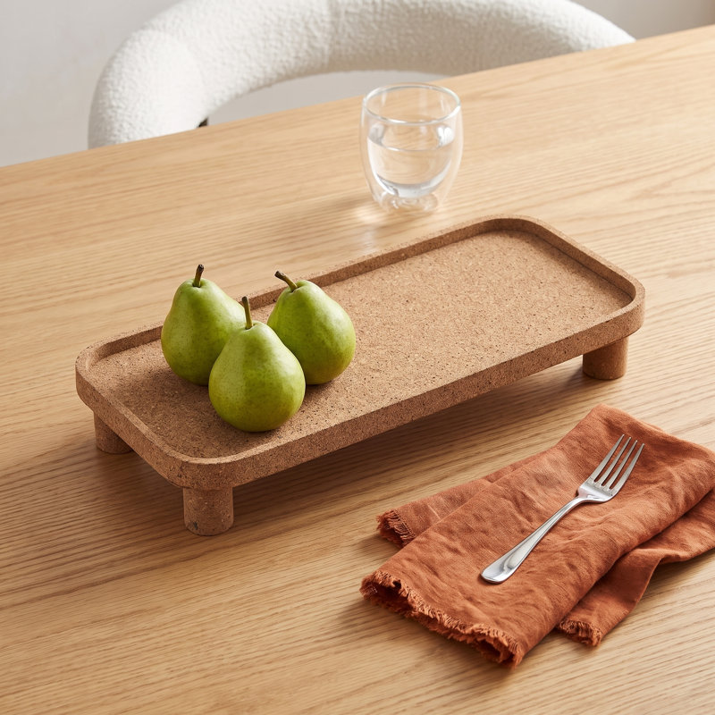 Rectangle Cork Platter Large, 7.5"Wx15.25"Dx2.25"H