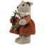 Woodland Girl Bear Holding Wreath Christmas Figure - 10"
